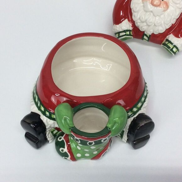 Fitz and Floyd Christmas Stocking Stuffers Lidded Santa Box 2007 Holidays Candy - Picture 11 of 13